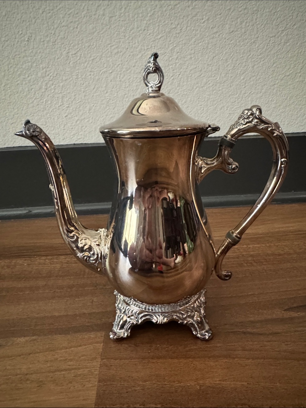Ornate Silver Plated Coffee/Tea Pot - Decorative Baroque Style